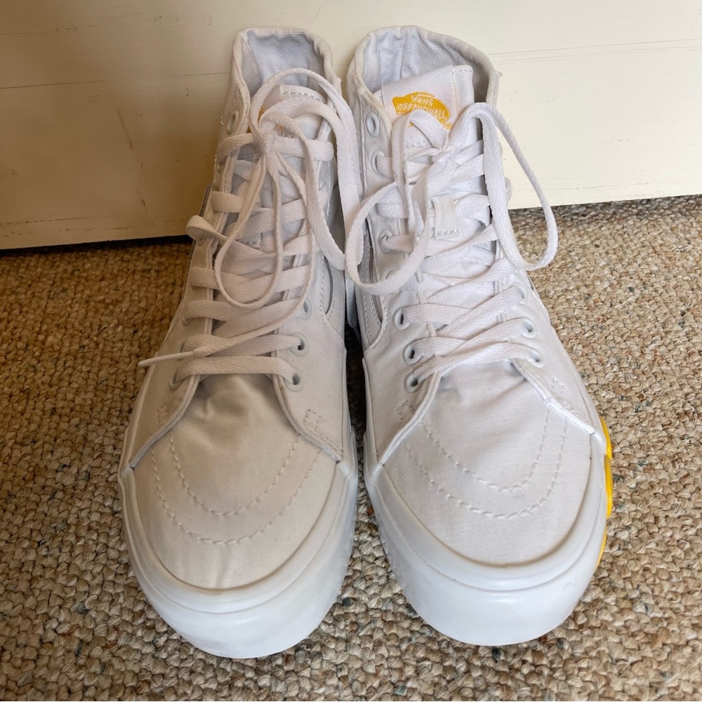 Vans SK8-Hi Tapered Stackform OSF Platform Sneakers Yellow Daisy W 9.5/ M 8 - Picture 14 of 16